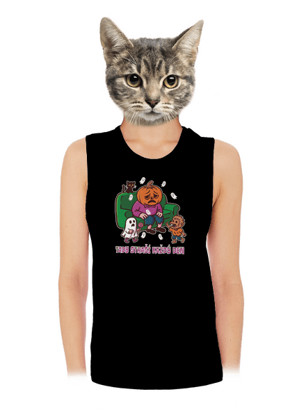 Tady straší každý den dámské tílko volné Black