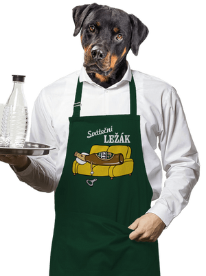 Sváteční ležák zástěra Bottle Green