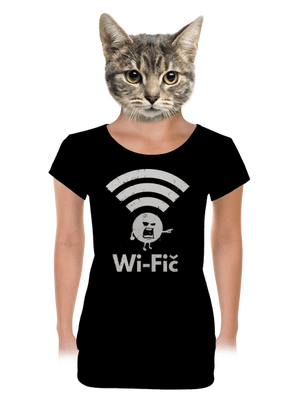 Wifič dámské tričko s lemem Black