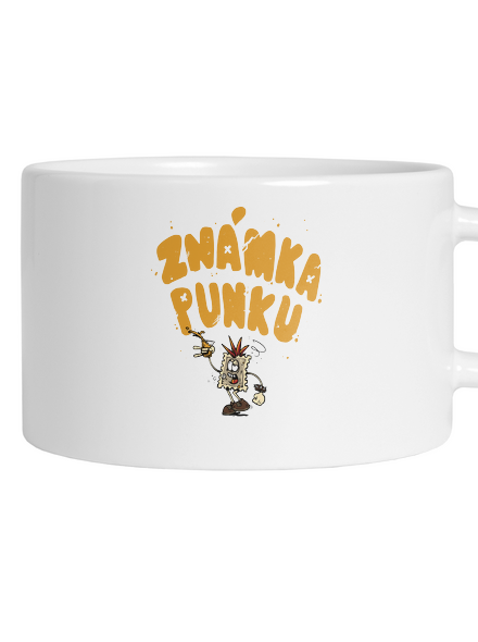 Vylitá známka punku  hrnek makronka White