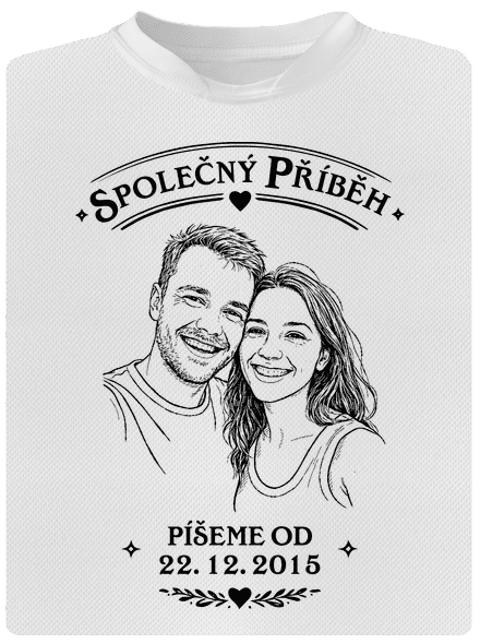 Společný příběh z vlastní fotky pánské sportovní tričko White