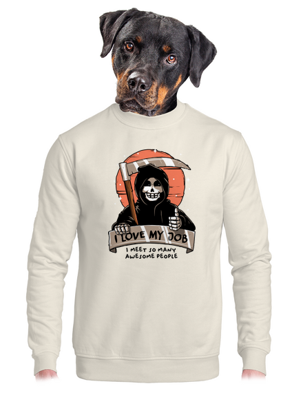 I love my job unisex mikina bez kapuce Off White