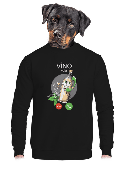 Bílé víno volá unisex mikina bez kapuce Black