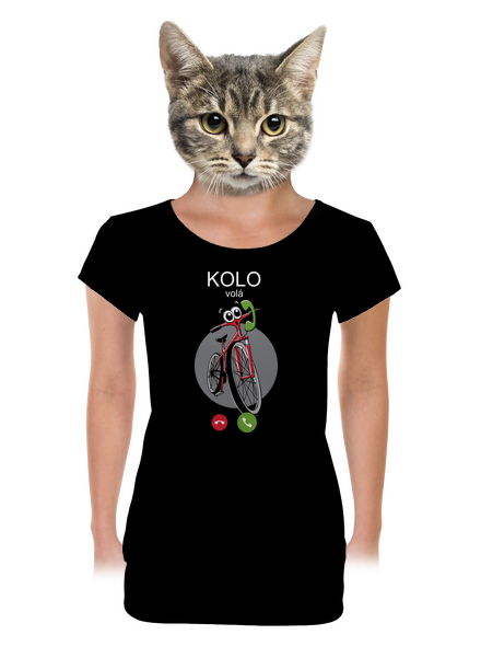 Kolo volá dámské tričko s lemem Black