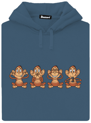 Opička s mobilem dámská mikina klokanka Denim