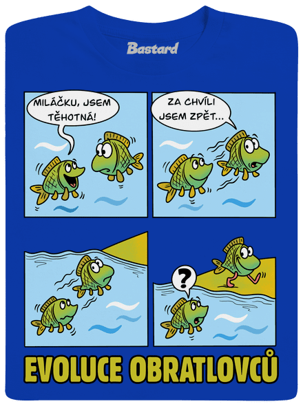 Evoluce obratlovců pánské tričko Royal Blue