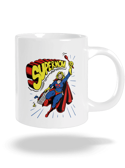 Supermom velký hrnek White