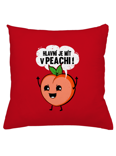 V peachi polštář Red