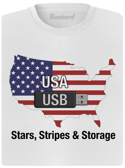USA a USB dámské sportovní tričko White