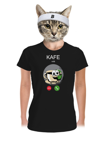 Kafe volá dámské sportovní tričko Black