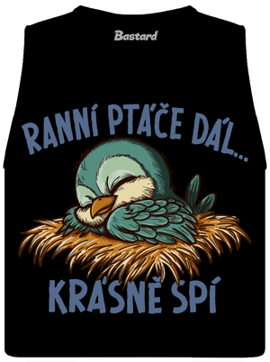 Ranní ptáče spí dámské tílko volné Black