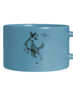 Létající talíř hrnek makronka Blue Macaron