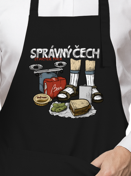 Správný Čech zástěra Black