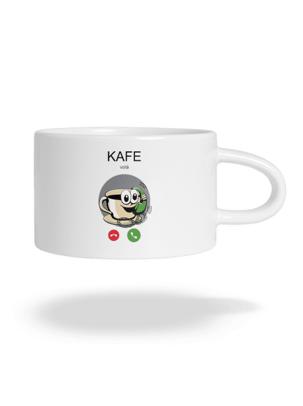 Kafe volá hrnek makronka White