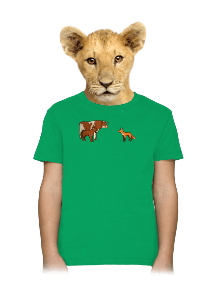 Vůl, pes a vulpes dětské tričko Kelly Green