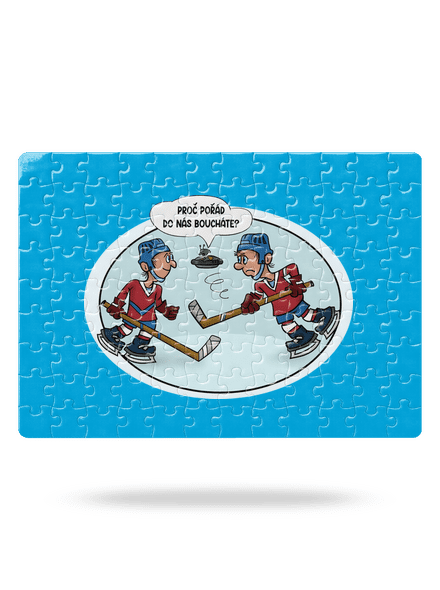 Hokejisti a UFO puzzle White