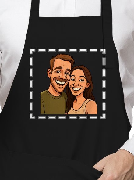 Karikatura z vlastní fotky zástěra Black