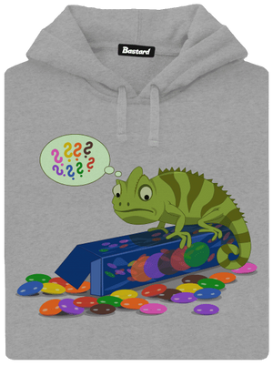 Zmatený chameleon pánská mikina klokanka Light Melange