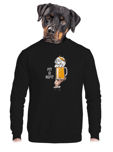 Pít či nepít unisex mikina bez kapuce Black