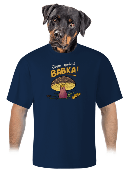 Babka a hříbeček unisex tričko oversized Midnight Blue