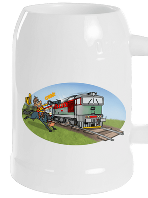 Šotouš na lovu půllitr White