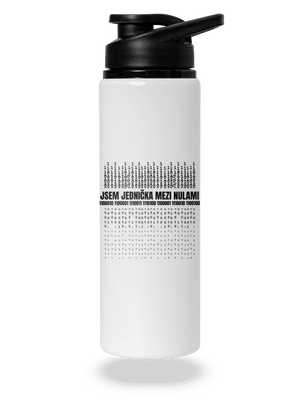 Jednička mezi nulami lahev na vodu White