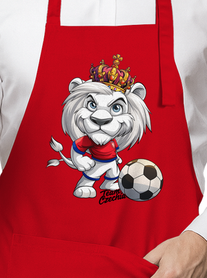 Fotbalový lev zástěra Red