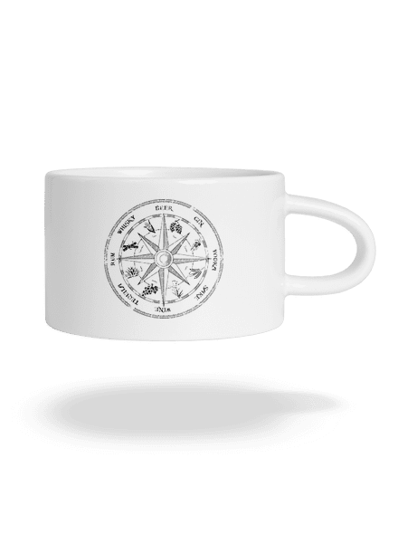 Alkoholický kompas hrnek makronka White