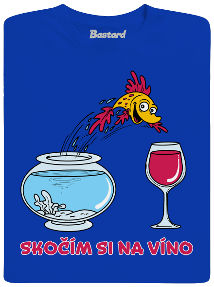 Skočím si na víno pánské dlouhý rukáv Royal Blue