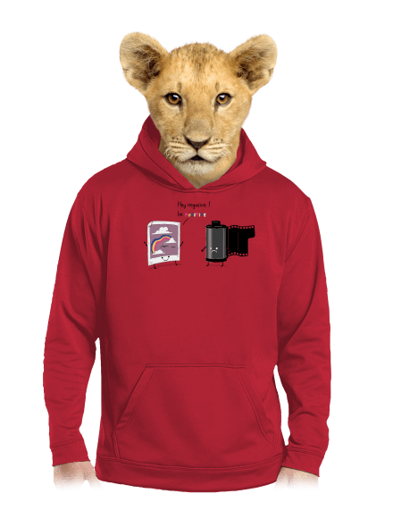 Buď pozitivní dětská mikina klokanka Fire Red