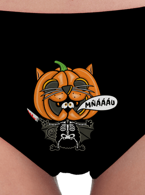 Halloweenská kočička dámské kalhotky Black