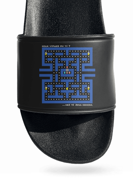 Pac-Man pivo pantofle Black
