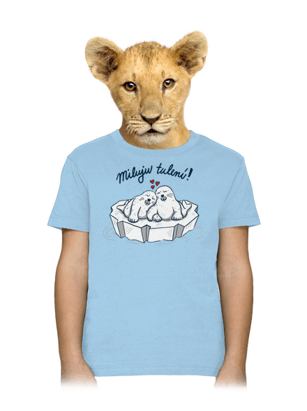 Miluju tulení dětské tričko Sky Blue