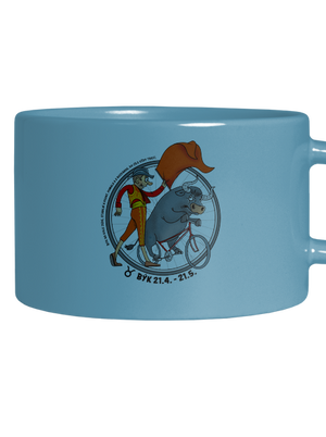 Cyklistický horoskop: Býk hrnek makronka Blue Macaron