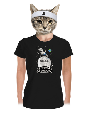Introvert na dovolené dámské sportovní tričko Black