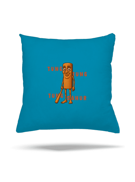 Tung Tung Tung Sahur – Italian Brainrot polštář Blue Turquoise