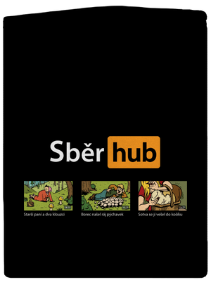 Sběr hub pánská mikina na zip Black