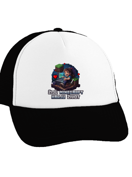 Žiju Minecraft kšiltovka truckerka Black cap