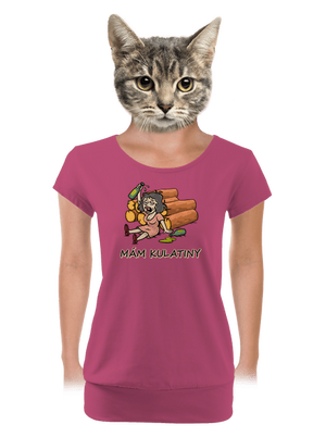 Mám kulatiny dámské tričko s lemem Magenta