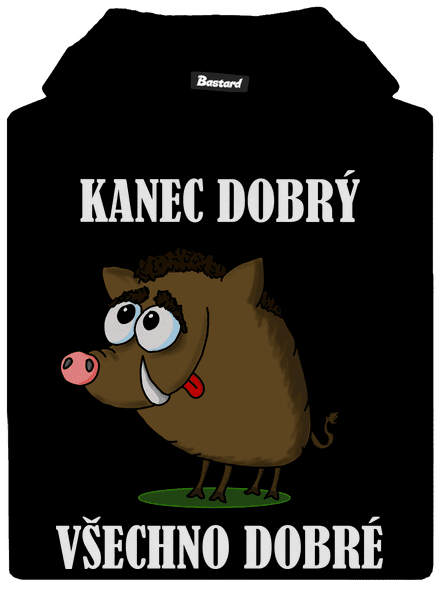 Kanec dobrý dětská mikina klokanka Black