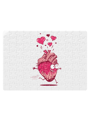 Zamilovaná srdíčka puzzle White