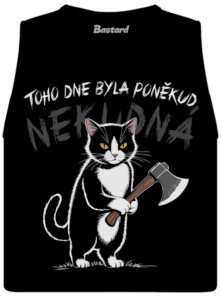 Neklidná kočka dámské tílko volné Black