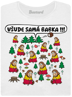 Všude samá babka dámské tričko s lemem White