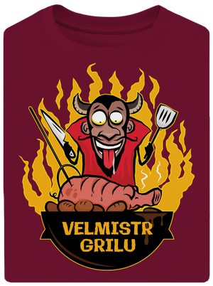 Velmistr grilu unisex tričko oversized Garnet