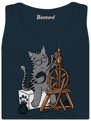 Kočka přede dámské tílko klasické Navy