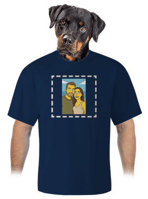 Simpsonovi z vlastní fotky unisex tričko oversized Midnight Blue