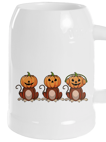 Halloween opičky půllitr White