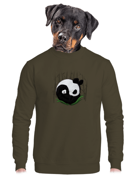 Dvě spící pandy unisex mikina bez kapuce Urban Khaki