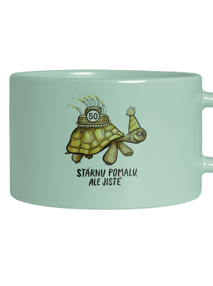 Stárnu pomalu hrnek makronka Mint Macaron