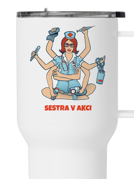 Sestra v akci termohrnek White